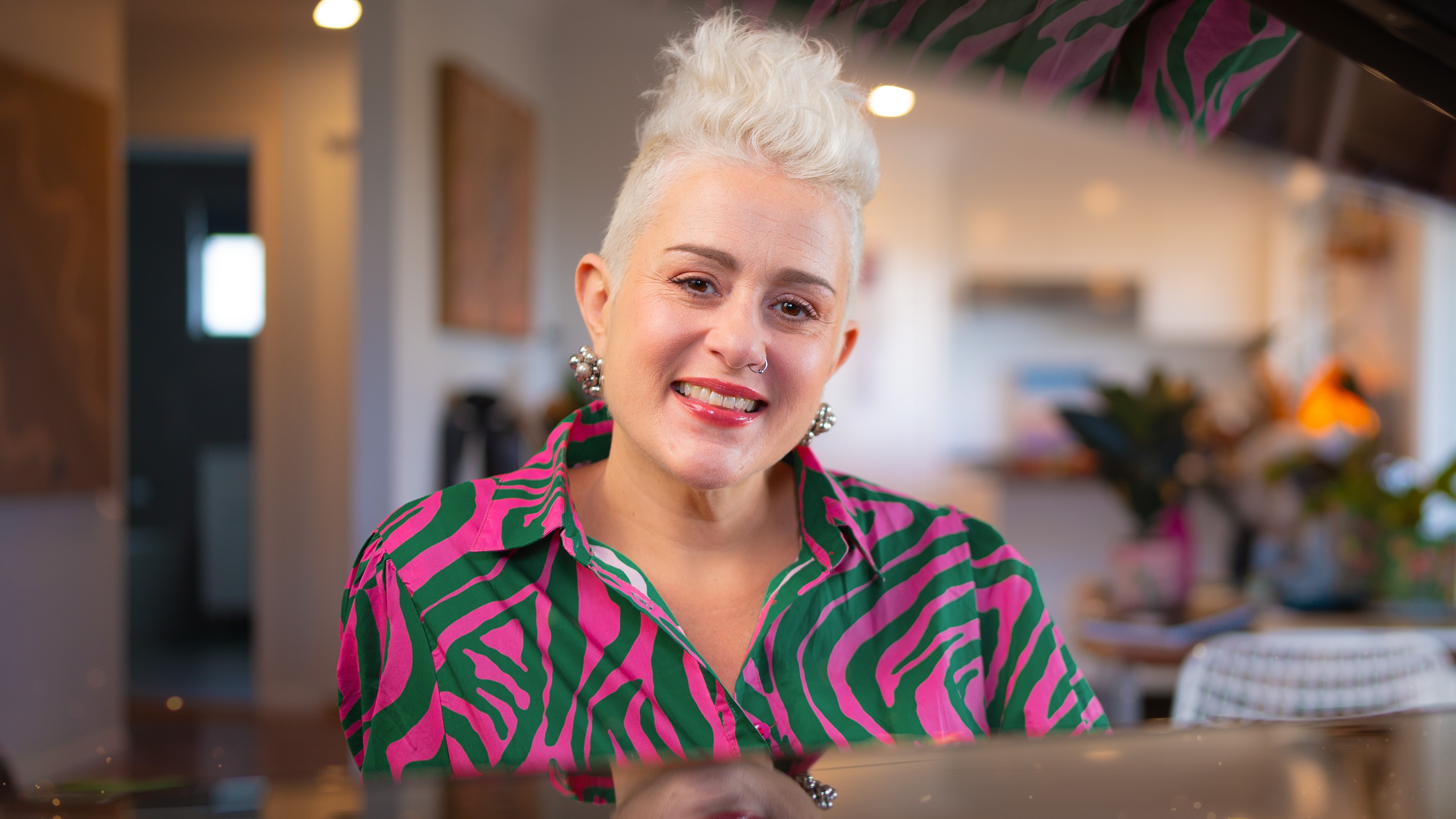 Singer Katie Noonan smiles