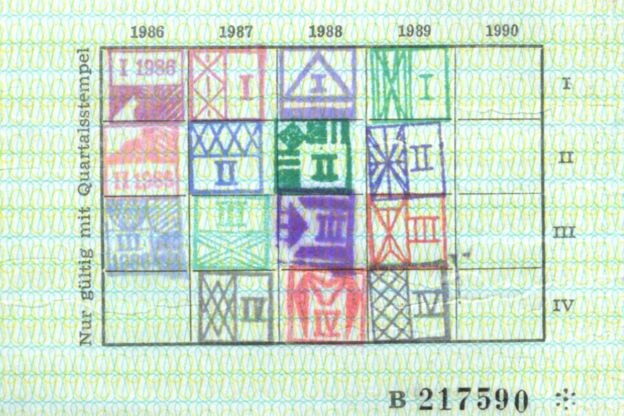 MfS stamps on Mr Putin's ID card show he was in and out of Germany until the fall of Berlin wall.