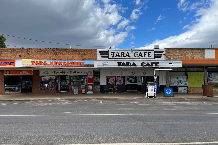 tara street with newsagent and cafe