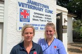 Jamestown vet Dr Louise Lehmann with vet nurse Caitlin Parsons. 