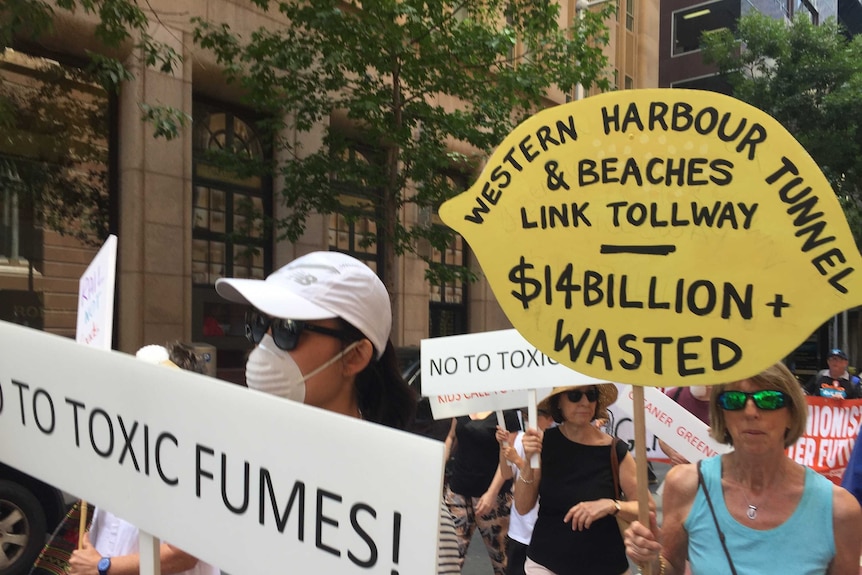 Protesters at transport rally