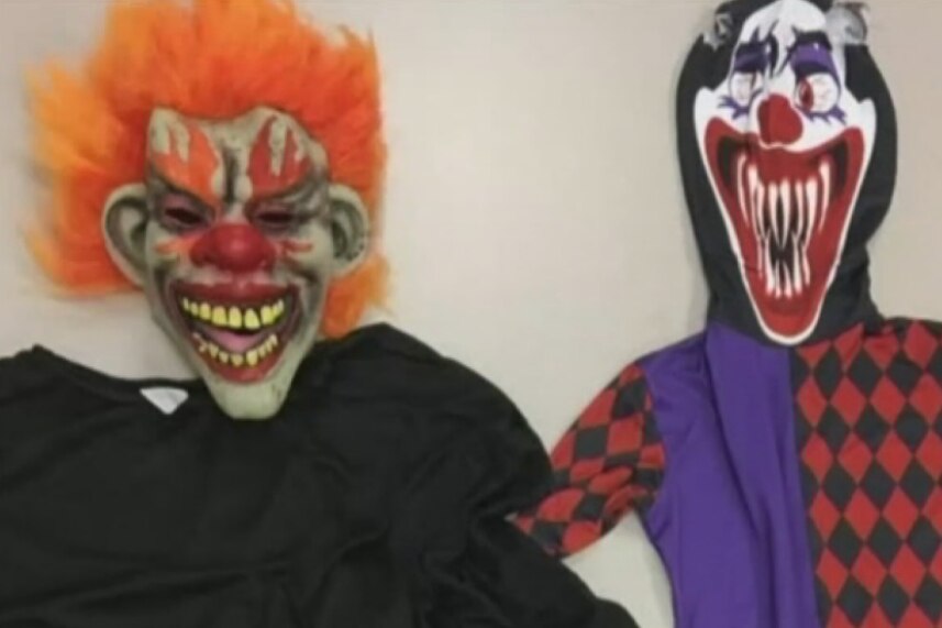 Creepy clown masks