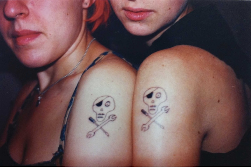 Jennie and Mantis matching pirate tattoos