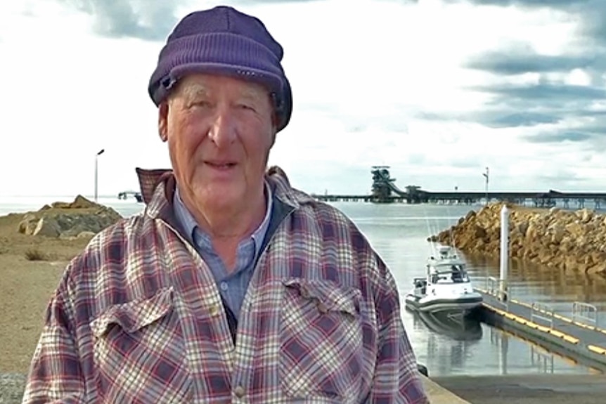 Local recreational fisher John Schroder standing in front of the Ardrossan boat ramp.