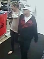 CCTV still of people police believe may be responsible for an aggravated robbery at Harris Scarfe.