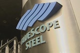 Close-up of BlueScope Steel at its head office.