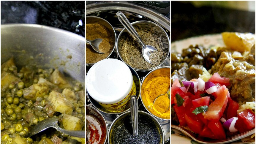Indian food being prepared