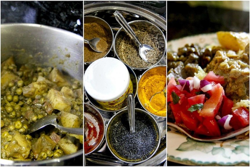 Indian food being prepared