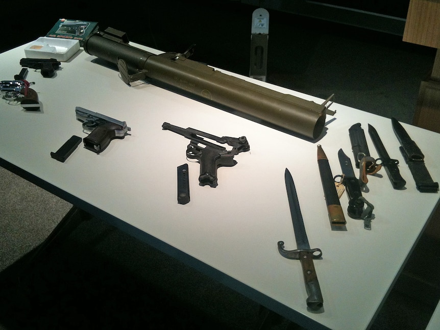 Police display guns and knives