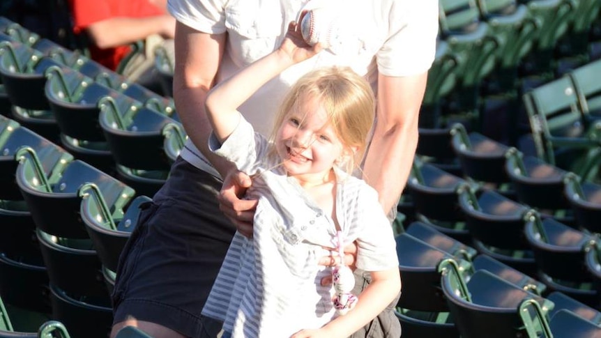 A photo of Robbie Parker and his daughter Emilie, who was killed in the Newtown school shooting.