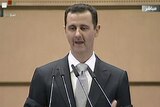 Defiant: Mr Assad was speaking in public for the first time since June last year.