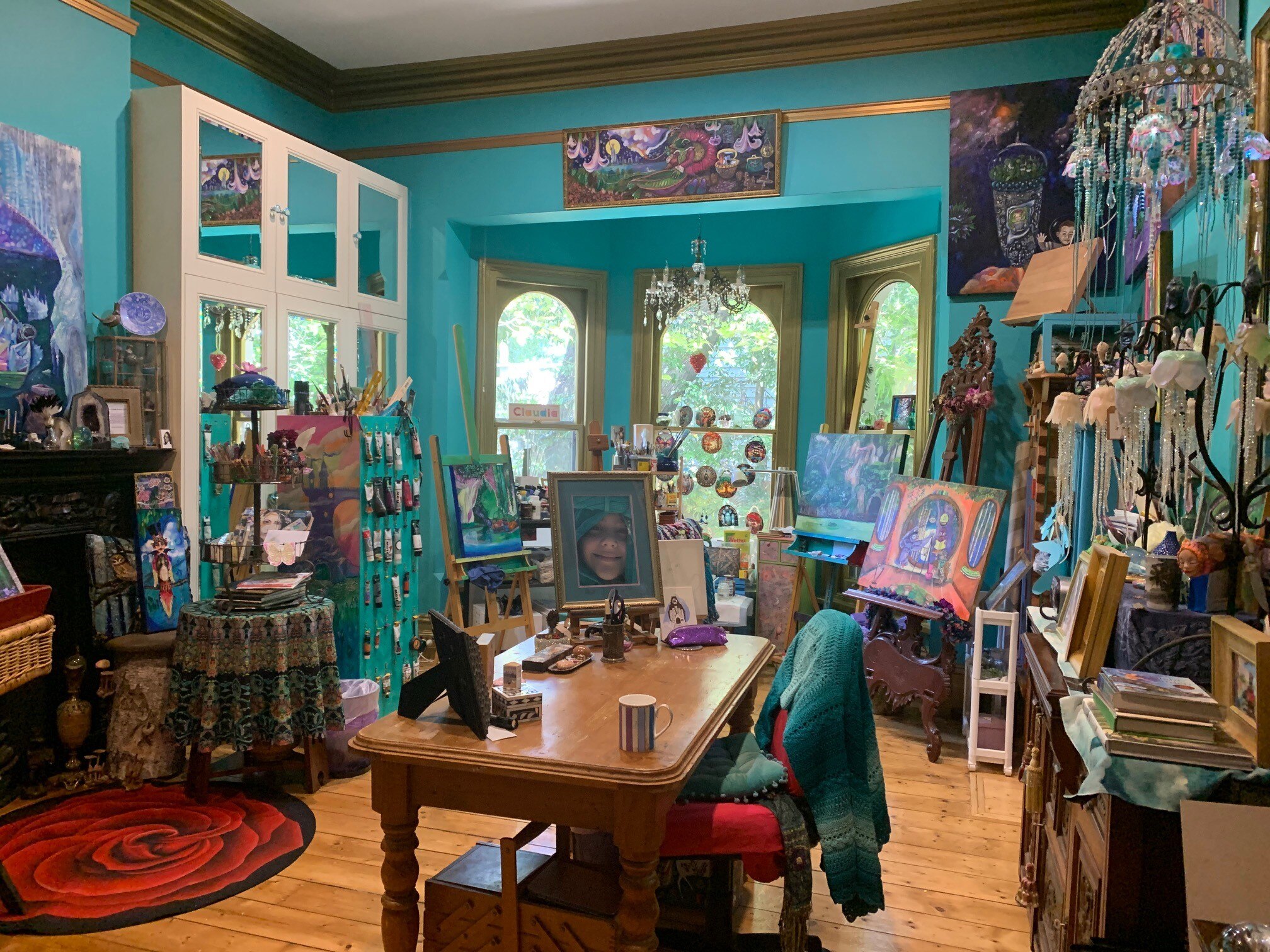 Aqua coloured 19th century parisian styled studio 