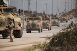 Turkish military trucks on the roads of Syria.