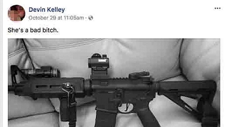 photo from Devin Kelley's facebook page shows a high powered rifle
