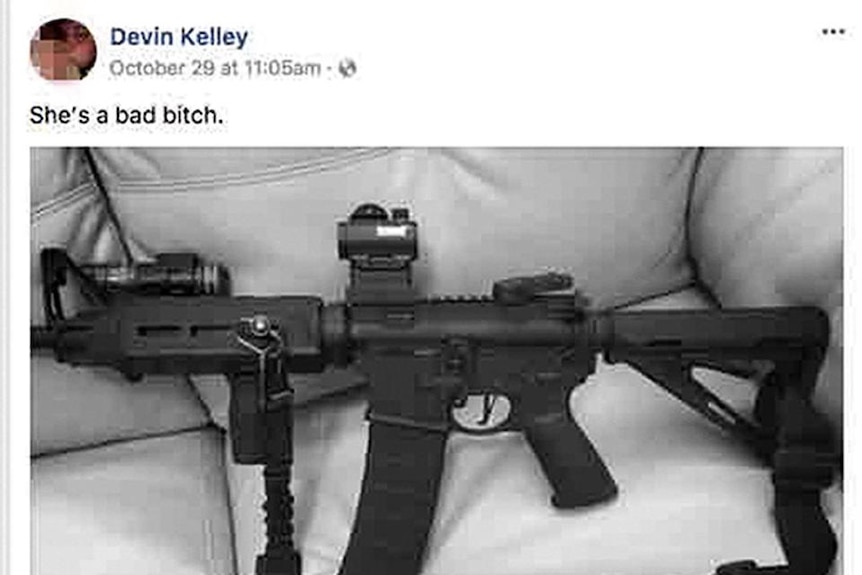 photo from Devin Kelley's facebook page shows a high powered rifle