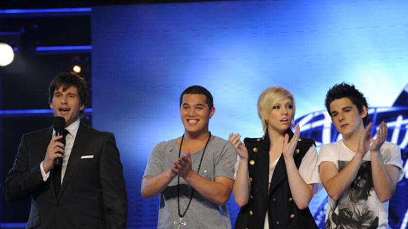 Australian Idol finalists Stan Walker, Hayley Warner and James Johnson