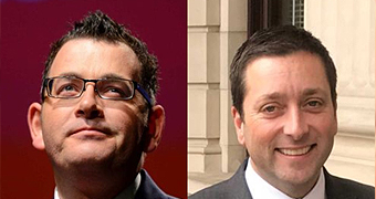 Composite image of Premier Daniel Andrews and Opposition Leader Matthew Guy