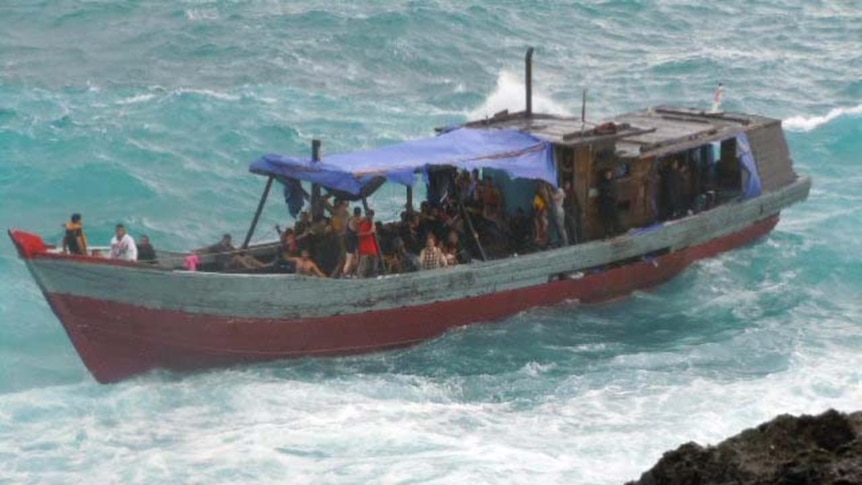 The asylum seekers boat off Christmas Island