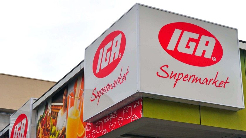 An IGA supermarket sign outside one of their stores in suburban Brisbane.