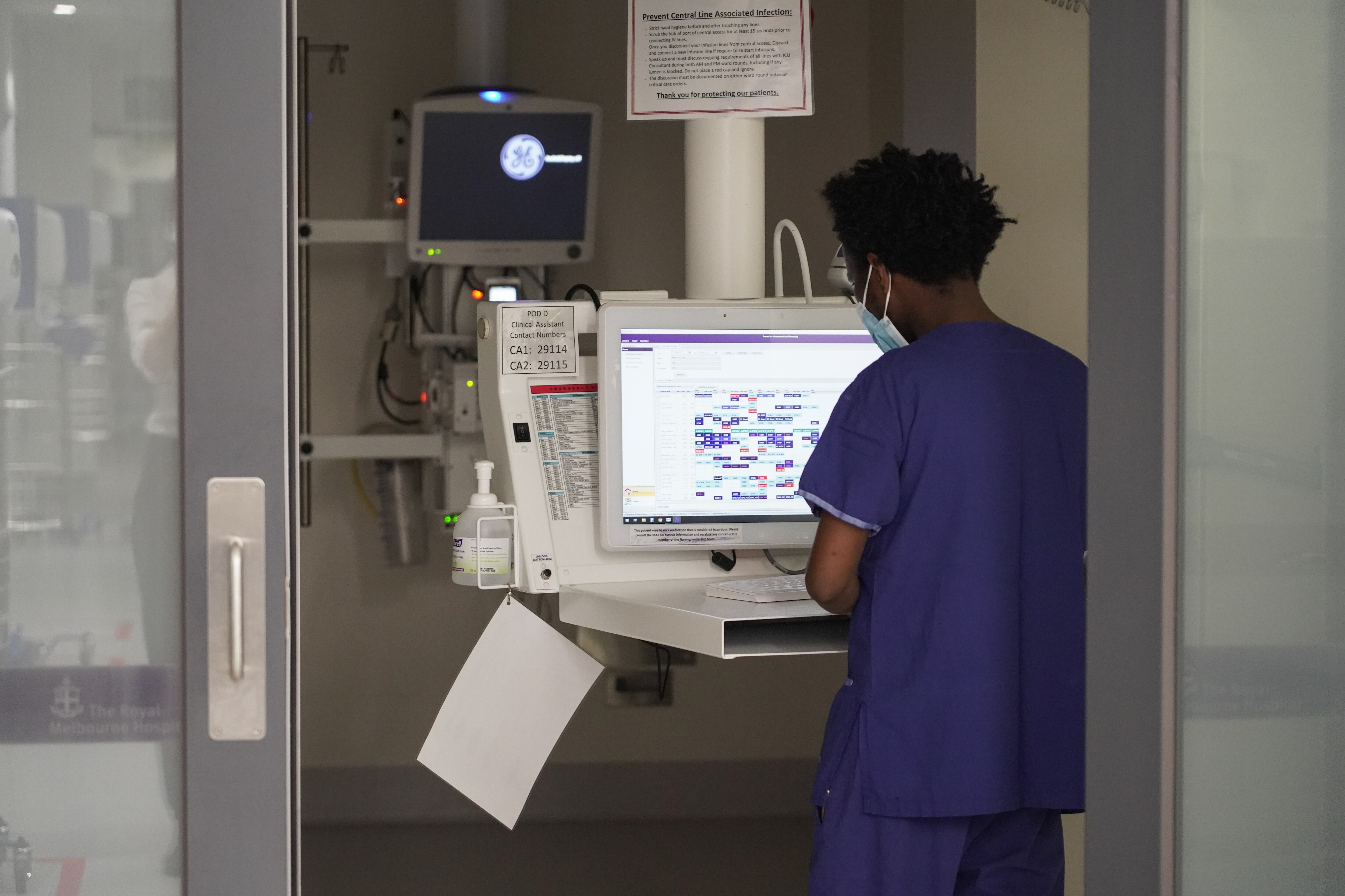 Patients being treated at the Royal Melbourne Hospital road trauma unit.