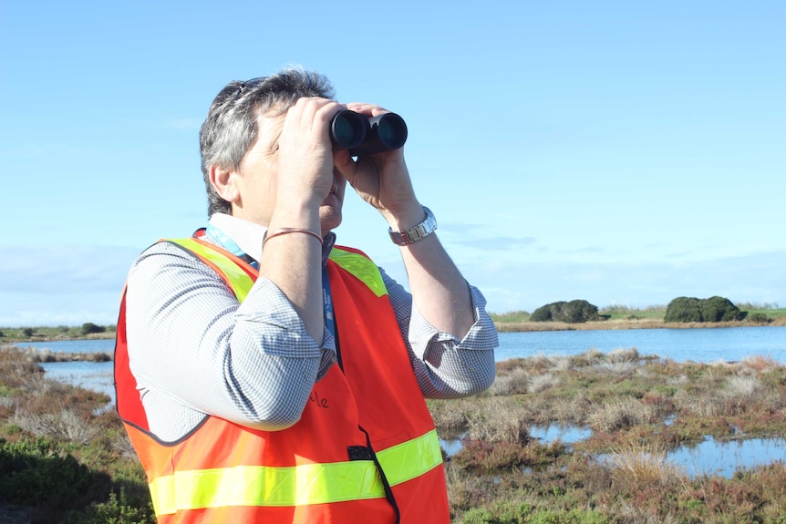 William Steele birdwatching