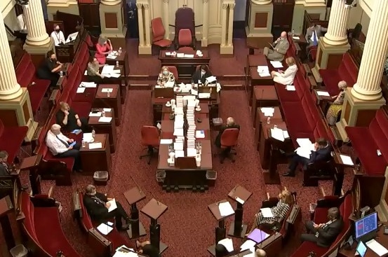 The Upper House of the Victorian Parliament at work.