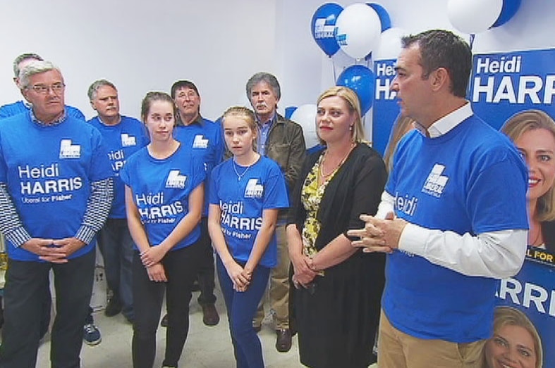 Liberal candidate Heidi Harris with party leader Steven Marshall