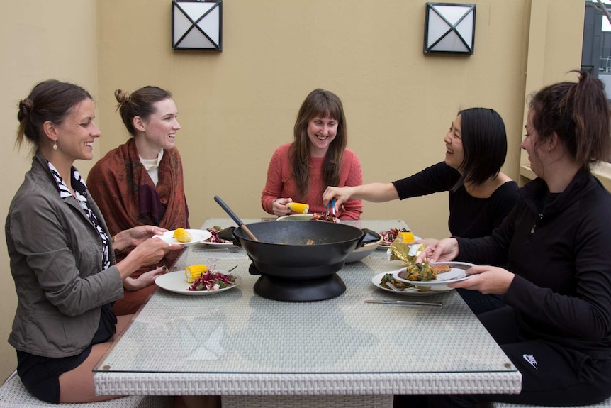 Youth Food Movement Australia team eating lunch