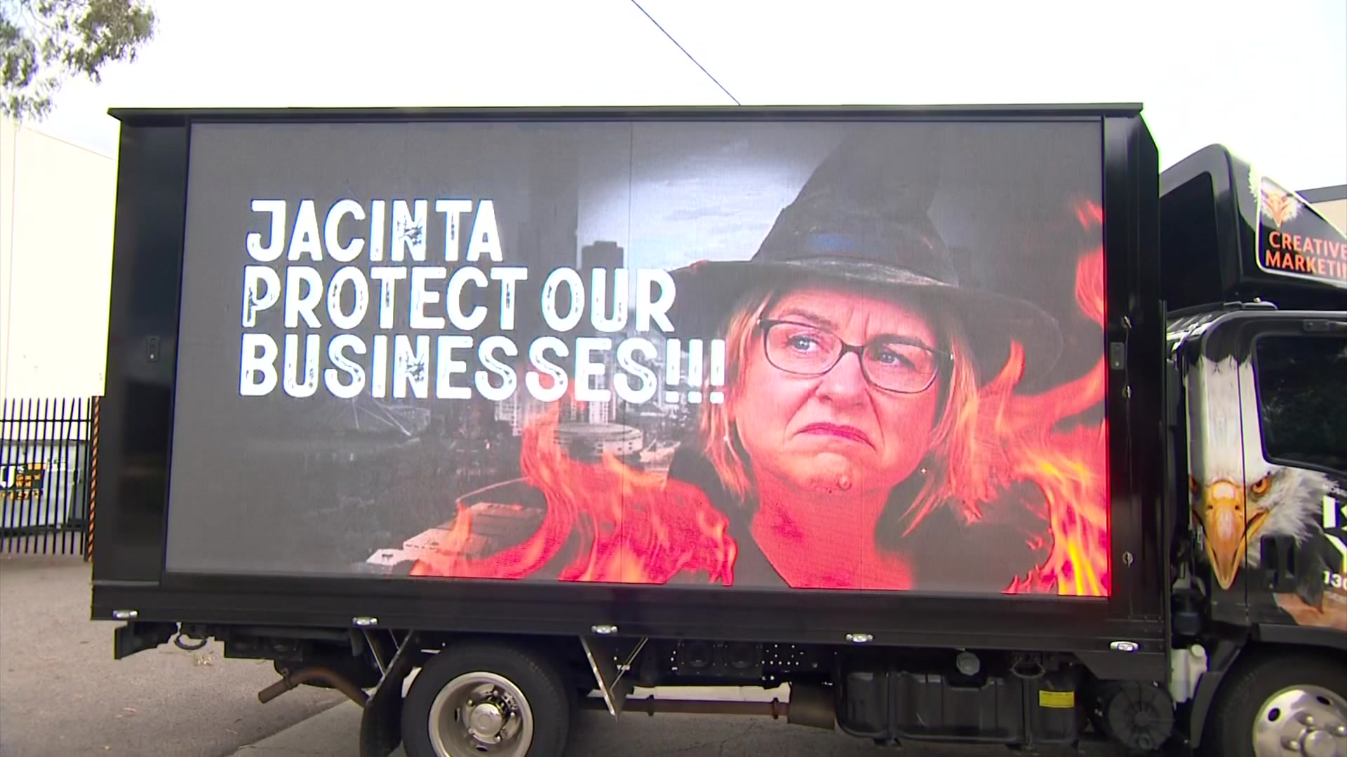 Jacinta protect our businesses billboard