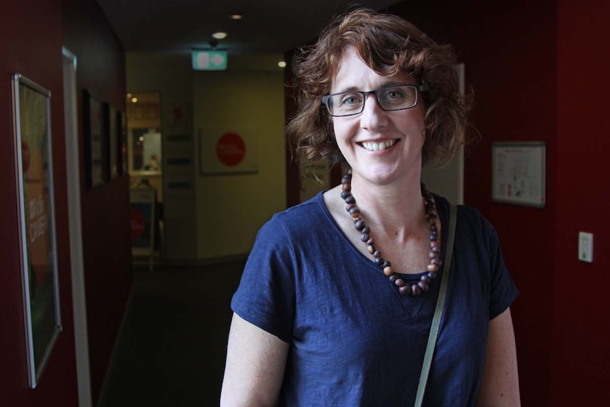 Lady in the hallway at ABC Radio Canberra