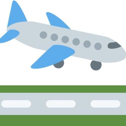 A cartoon plane approaches an airport runway with its nose angled towards the ground.