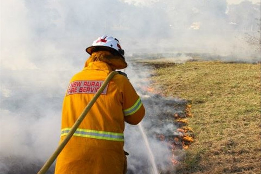 The Rural Fire Service is battling a bushfire at Williamtown that is generating a lot of smoke.