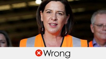 Deb Frecklington's claim is wrong, with a red circle and white cross