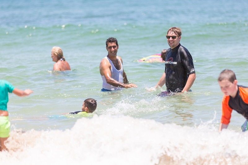 The group of refugees were taken to Kings Beach in Caloundra by refugee agency MDA.