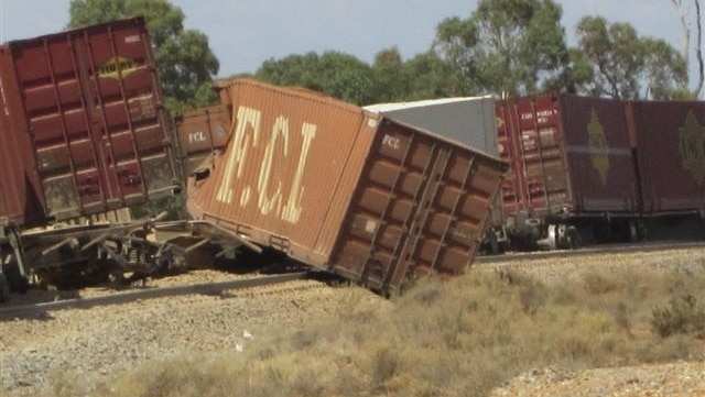 Freight train derailment at Yunta