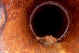 A corroded water pipe at QEII Medical centre in Perth.