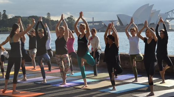 Yoga session in Australia