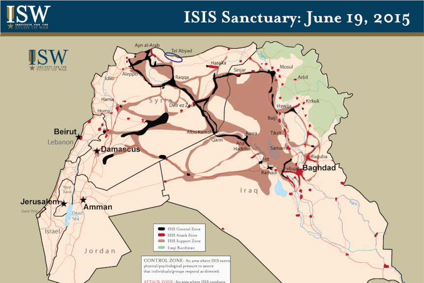 Islamic State territory map June 19 2015