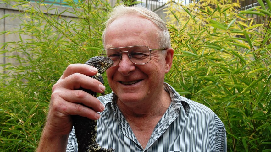 Michael Bull with sleep lizard.