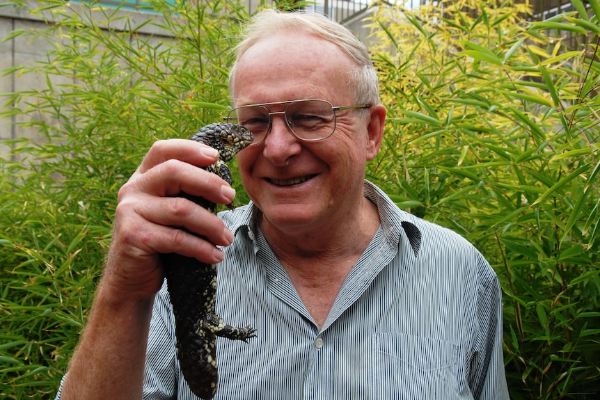 Michael Bull with sleep lizard.