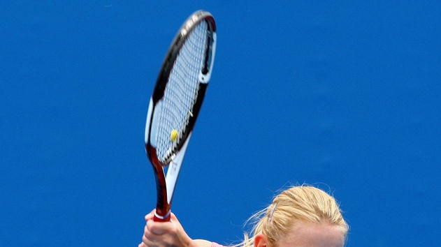 Dokic plays a backhand return during a qualifying match. (File photo)