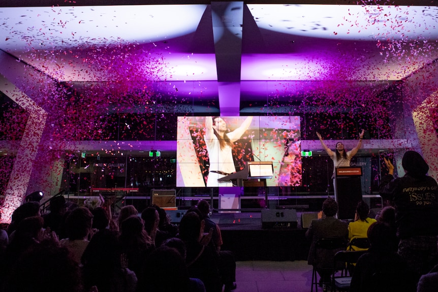 Keynote speaker Andrew W.K. at the opening of Melbourne Writers Festival in 2018