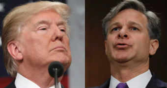 Donald Trump and Christopher Wray.