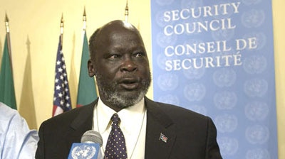 John Garang died in a helicopter crash on the weekend