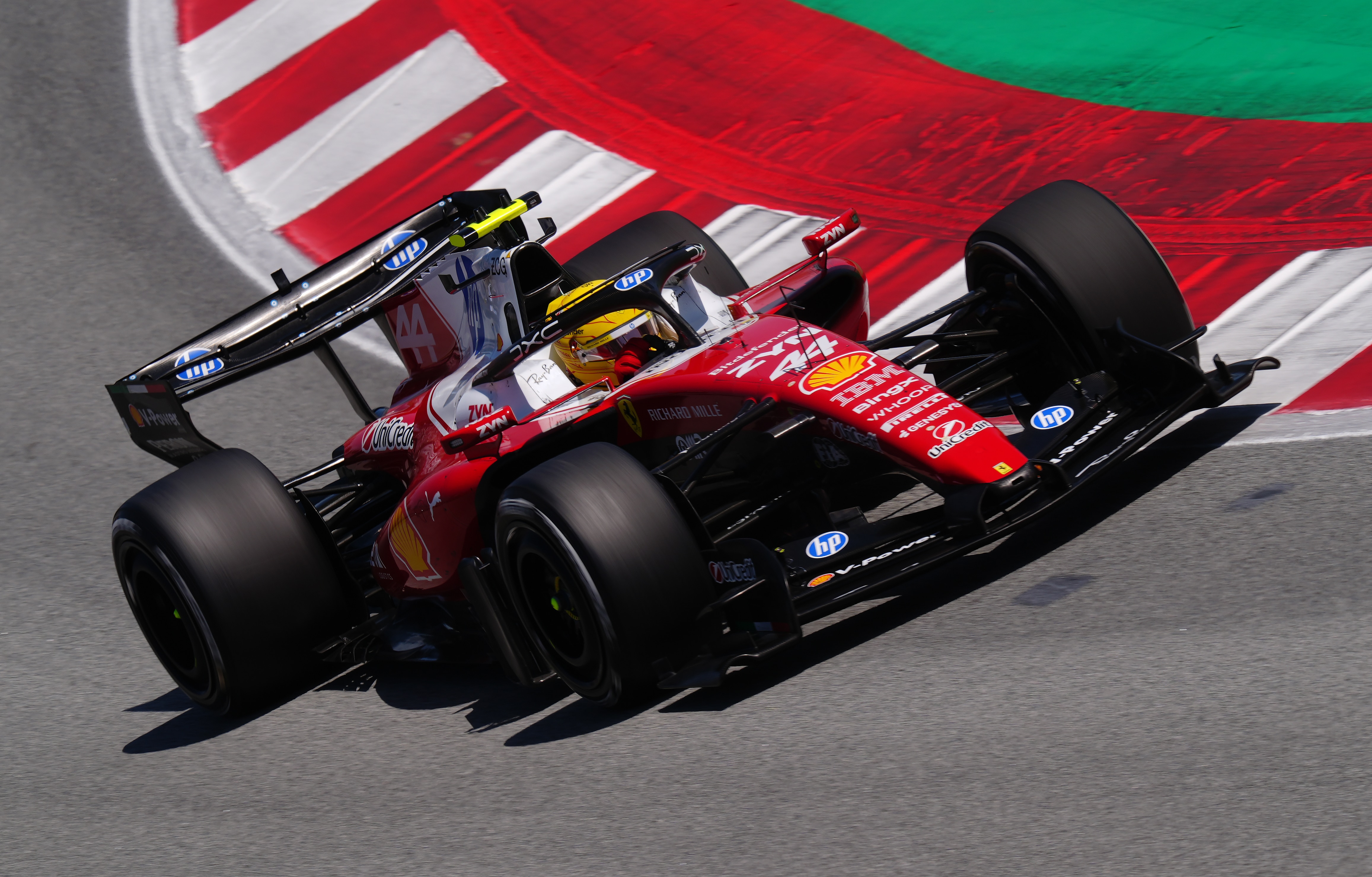 Ferrari driver Lewis Hamilton during the race at the Circuit de Barcelona-Catalunya