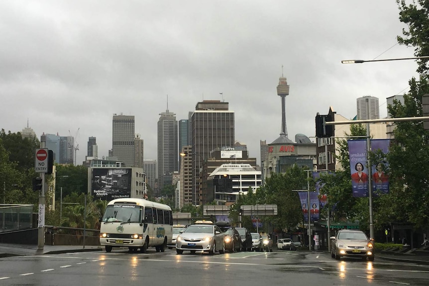 Grey clouds of Sydney's skyline.