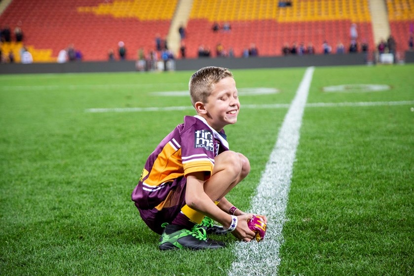 Christopher was given a trip with his dad to Brisbane to meet the Broncos