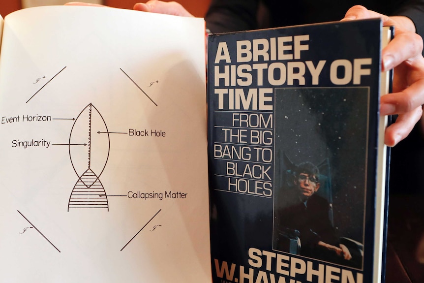 A Book, written and corrected with handwritten annotation by Stephen Hawking