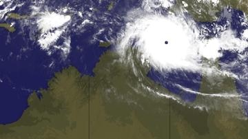 Satellite image of cyclone Monica off NT coastline at 1.30pm ACST pm.