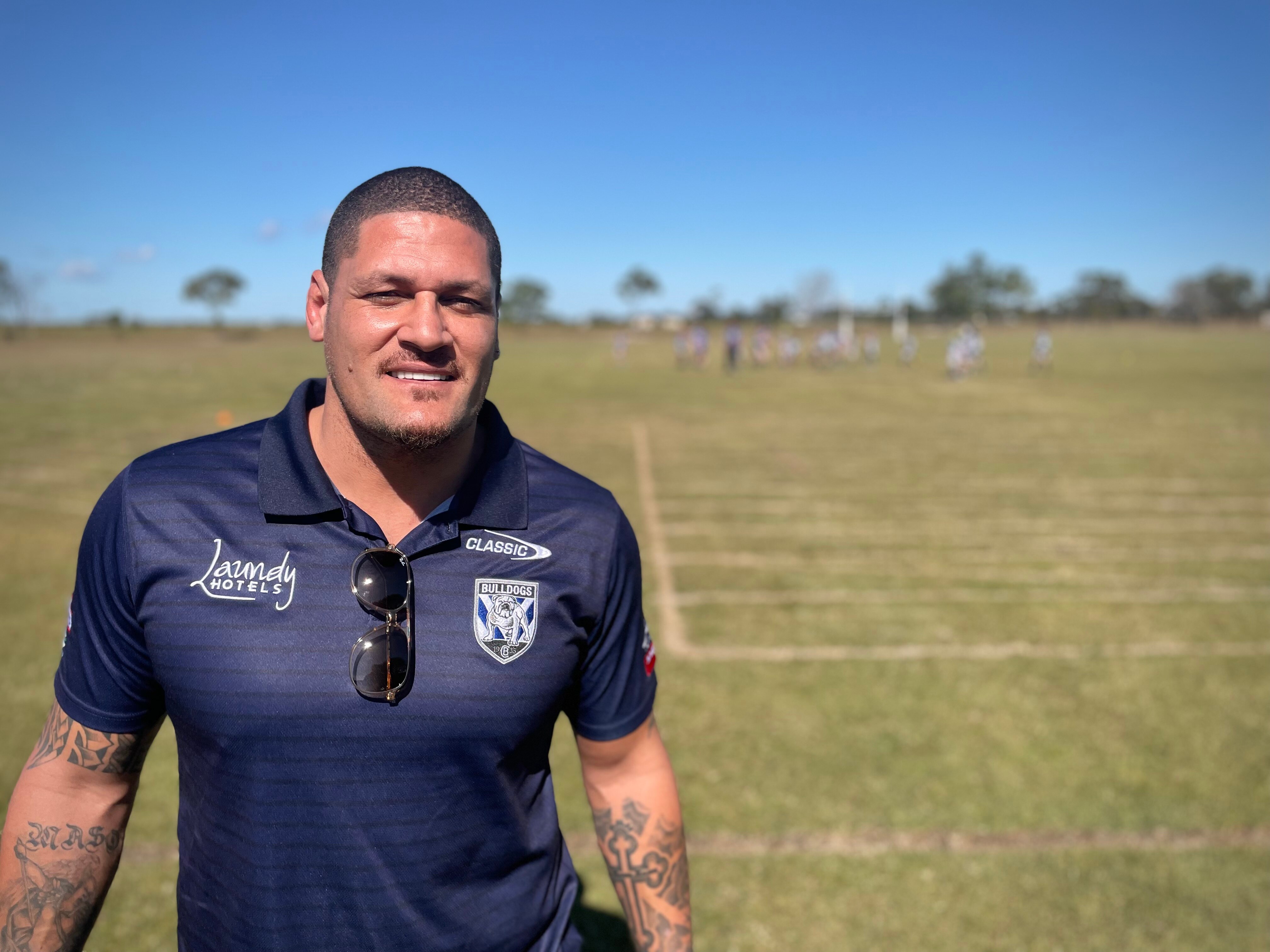 bulldogs legend Willie Mason at Salter Oval in Bundaberg